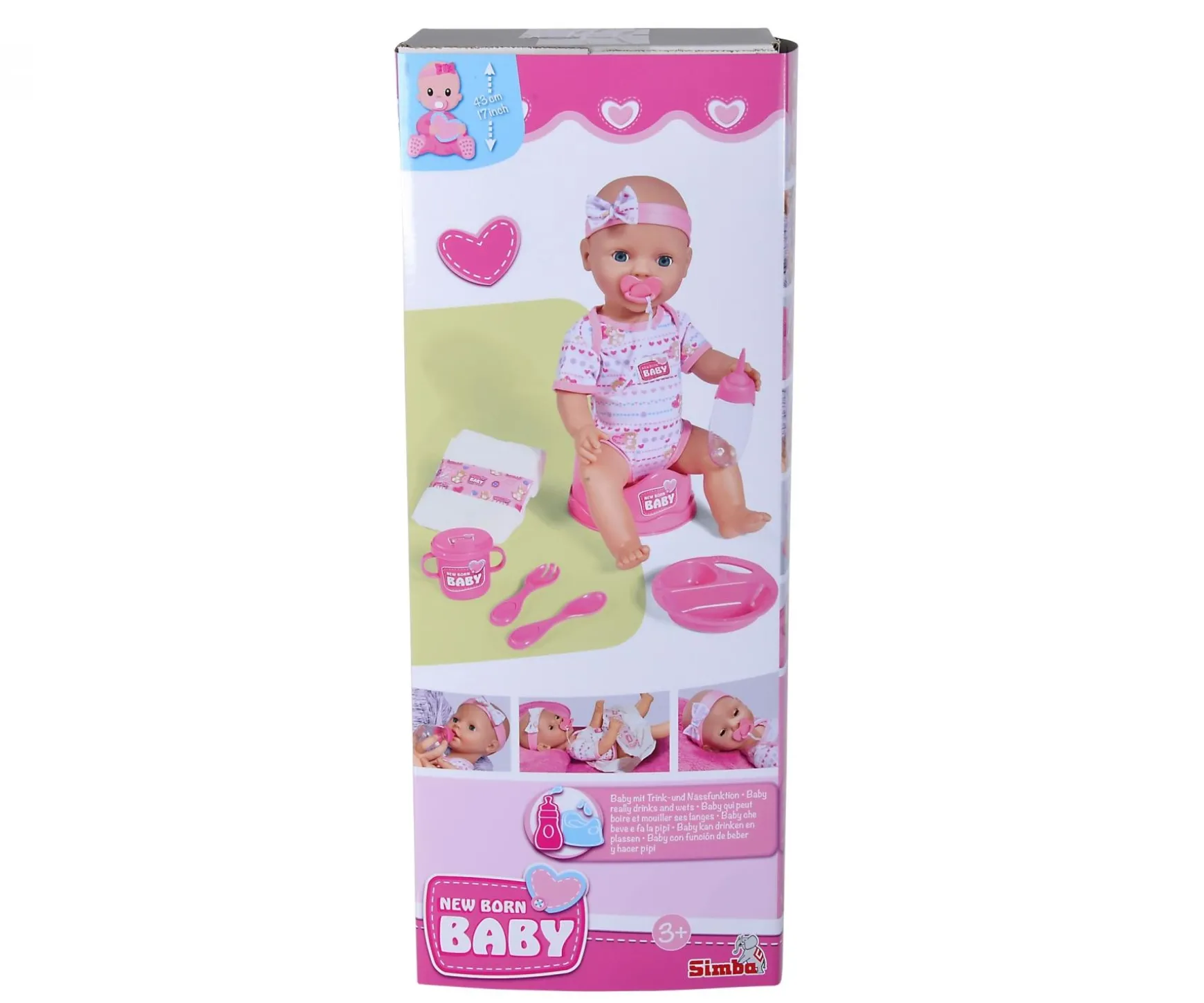 NBB Babypuppe, rosa Zubehör